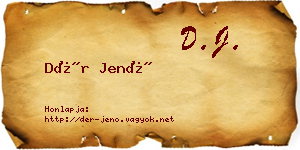 Dér Jenő névjegykártya