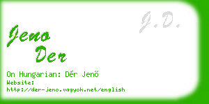 jeno der business card