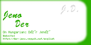 jeno der business card